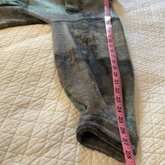 BIBI Plaid Fleece Flannel Shacket Unisex Teal/Gray SzS Streetwear Hipster Urban - Picture 9 of 9